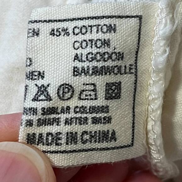 THE EARTH COLLECTION Linen Cotton Straight Leg Cropped Pants in Ivory SZ 10 - Picture 8 of 10